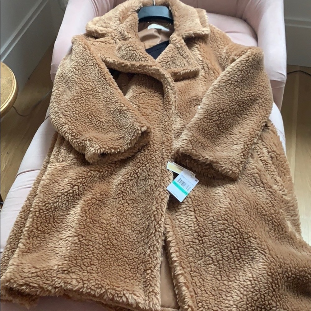 Michael Kors camel teddy coat